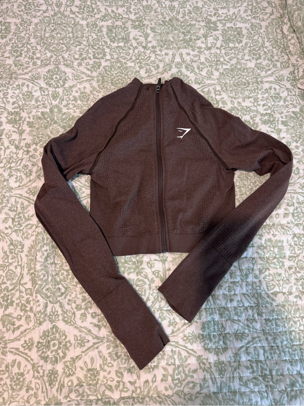 Gymshark Women’s Brown Seamless Zip-Up Crop Jacket